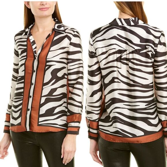 Anthropologie Tops - DREW Anthropologie Button Up Blouse Mix Print Size Long Sleeve Extra Small